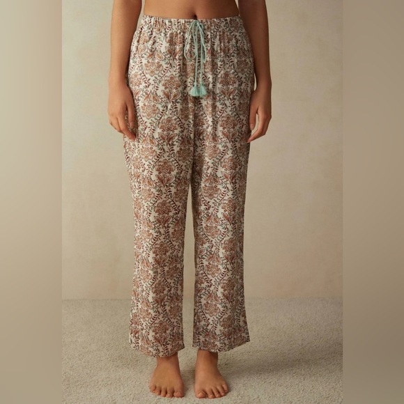 Intimissimi Spice Garden Cotton Pajama Lounge Pants Size Large Women’s Cream. 18 - Picture 1 of 8